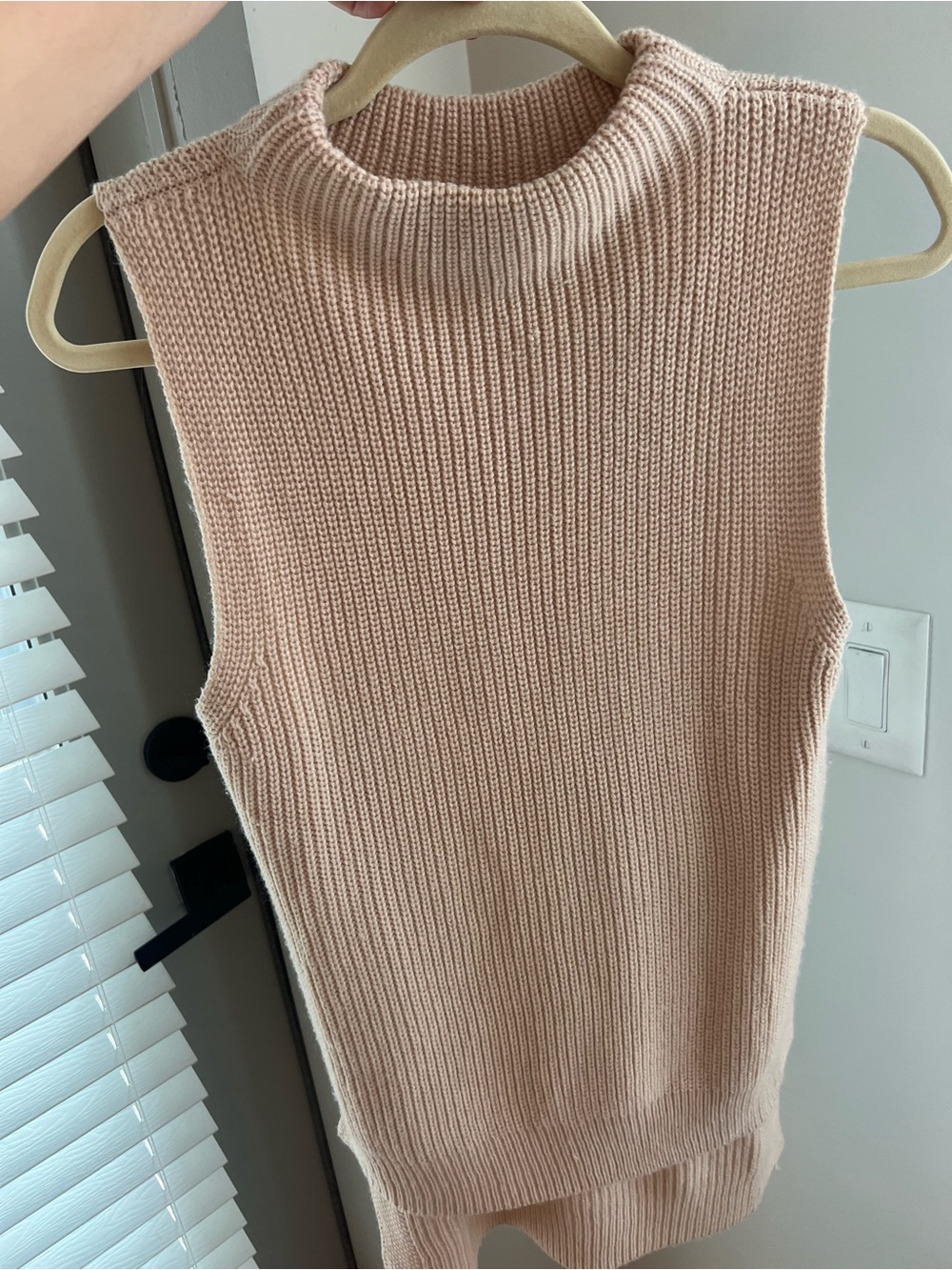 bishop + young Blush Ribbed Sleeveless Turtleneck Sweater Vest